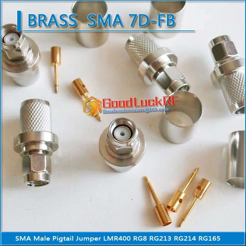 

1X штекер SMA для обжима джемпера LMR400 RG8 RG213 RG214 RG165 SYV-50-7 7D-FB Кабельный штекер RF Coax соединитель