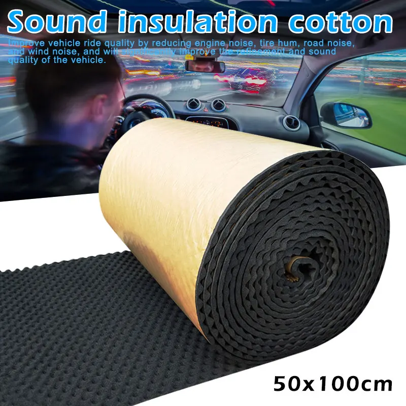 

100x50cm 20mm Thick Car Sound Deadener Acoustic Noise Insulation Foam Subwoofer Mat Sealed Car Modification Accessories