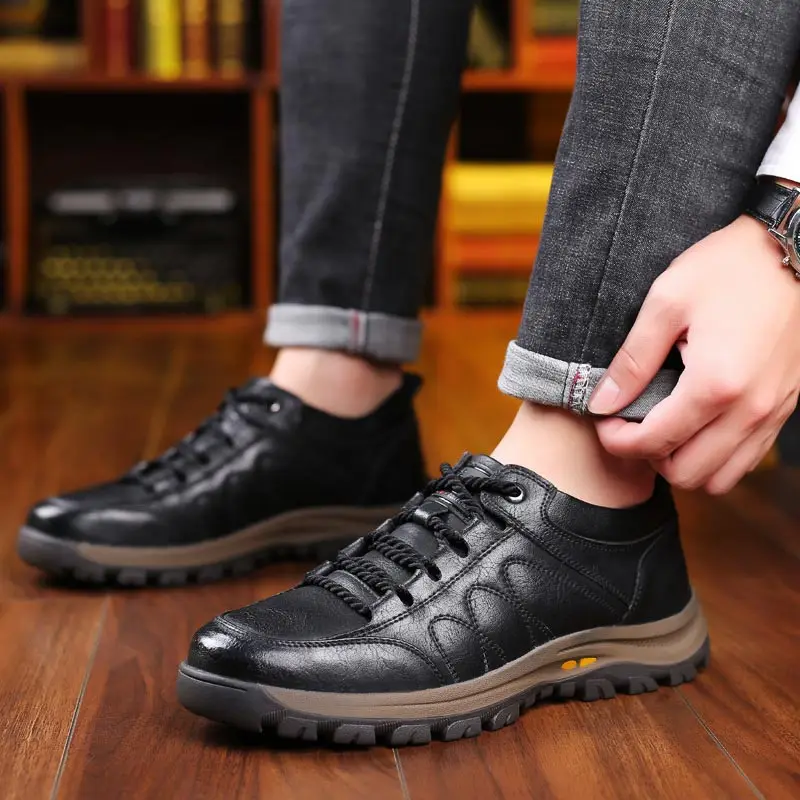 

Кроссовки мужские из ПУ кожи, Нескользящие, для бега