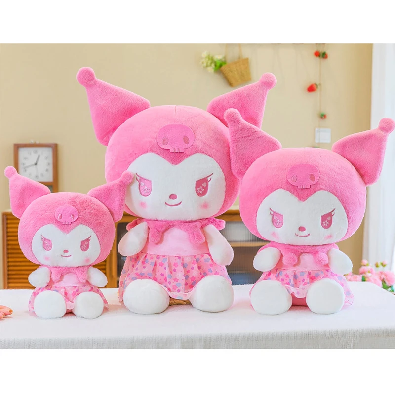 

40/55 см розовая плюшевая кукла Kuromi, плюшевая игрушка в виде цветущей вишни Sanrio, большая кукла