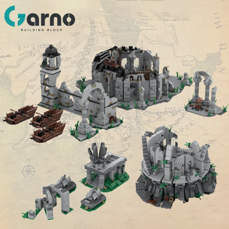 

Garno Lord of The Ringsed The Fall of Osgiliath Moc-28664 Mordor Siege Tower Construction Set for Boys Children Toys Gifts