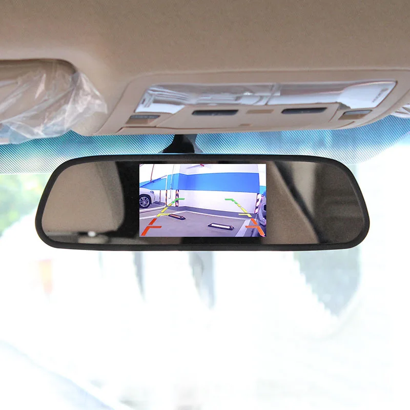 SMALUCK Беспроводной 4 3-дюймовый автомобильный зеркальный монитор со светодиодной