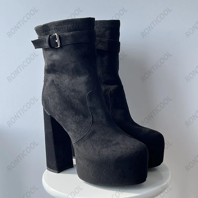 Женские ботильоны на платформе с круглым носком молнии сбоку
