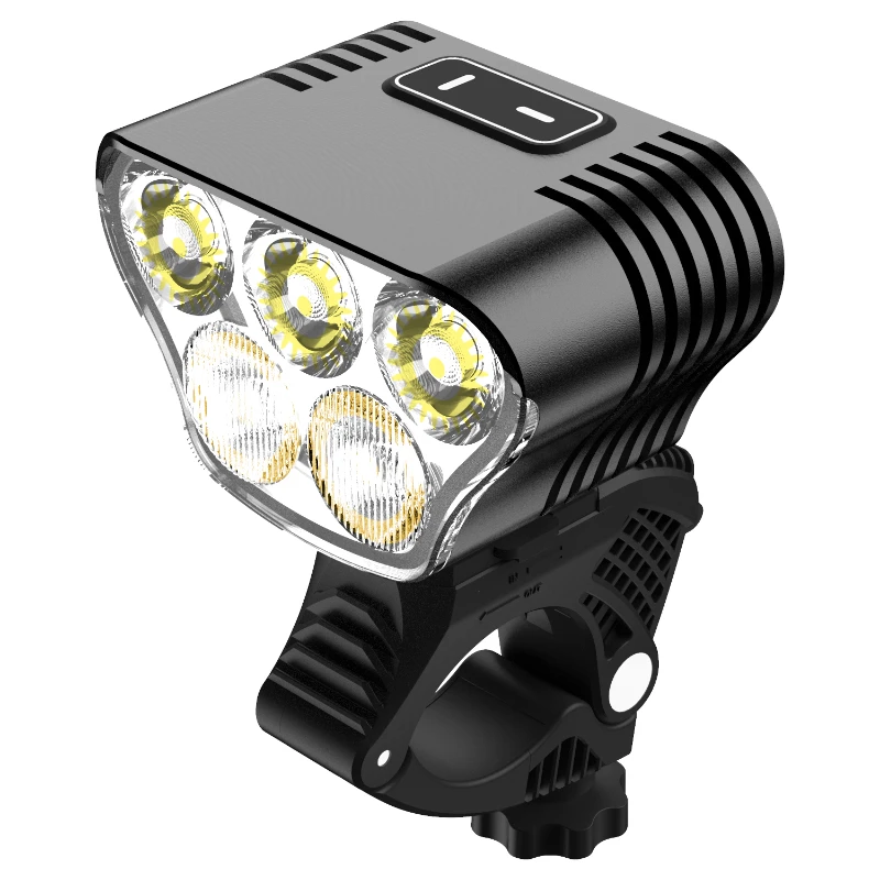 

2022Highlight 8000 Lumens 6.7v-13v Bicycle Light Five led Bicycle Lights IPx4 top Waterproof Electric Bicycle Accessories