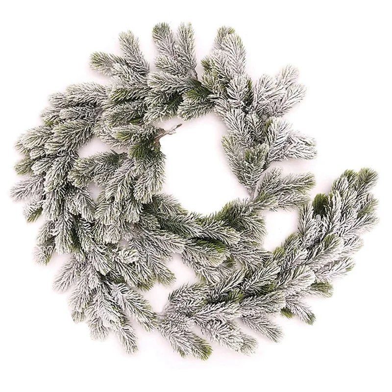 

Long Artificial Snow Pine Branches Christmas Garland With Snow Decorations With Pine Front Door Snow Wreaths Promotion