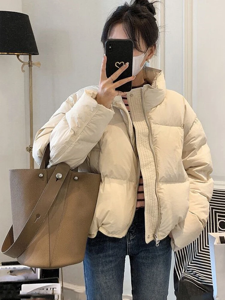 

Теплые короткие парки, женские зимние толстые пуховики, женские модные элегантные хлопковые куртки на молнии в Корейском стиле, женские куртки