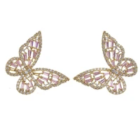 round 2020 jewelry dangle drop earrings for women new luxury fashion big butterfly gold earring for women