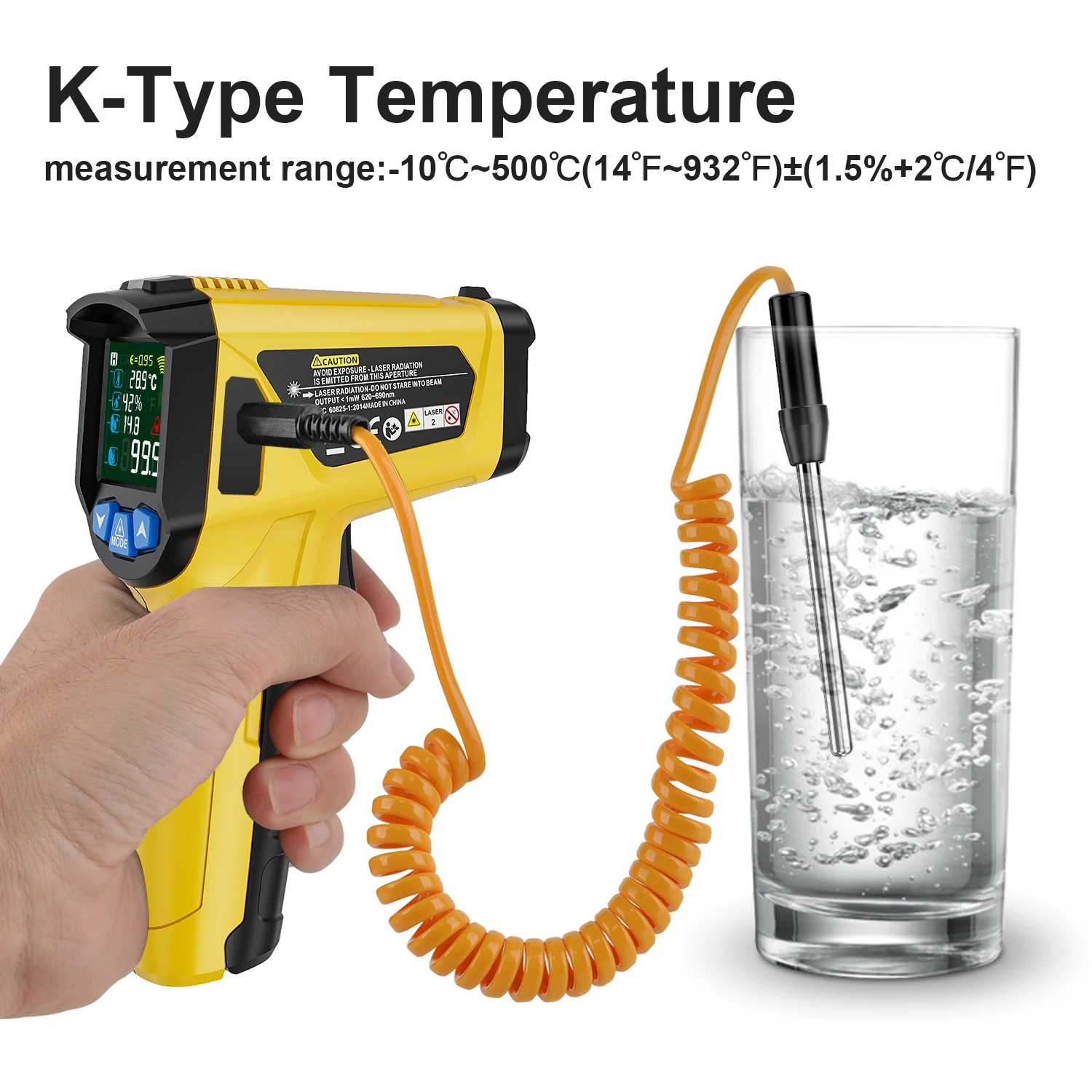 

Mestek High Temperature Meter Infrared Thermometer Laser Digital Thermometer Termometro Pyrometer Humidity Temperature Sensor