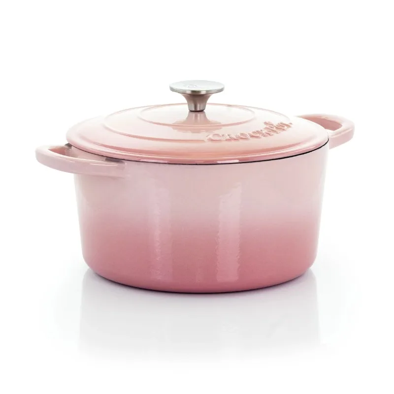 

5 Quarts Enamled Cast Iron Dutch Oven in Blush Pink
