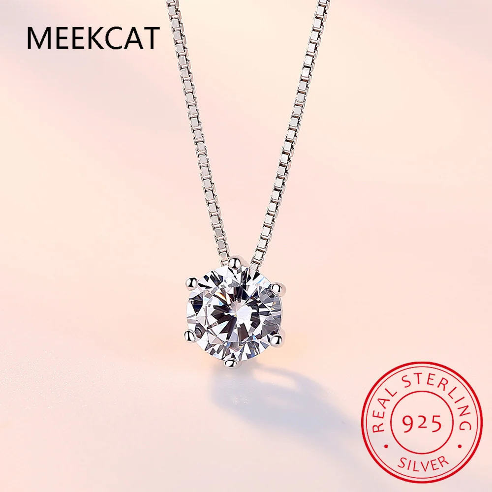 Настоящее 1-каратное ожерелье с подвеской из муассанита цвета D 100% стерлинговое
