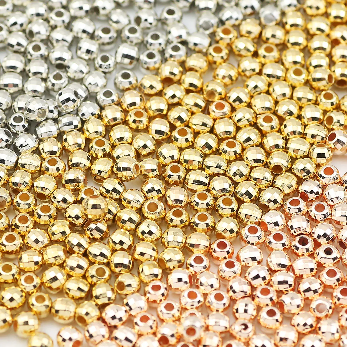 Ограненные Земля Бусины Круглый CCB Материал Свободные Проставки Для Ювелирных