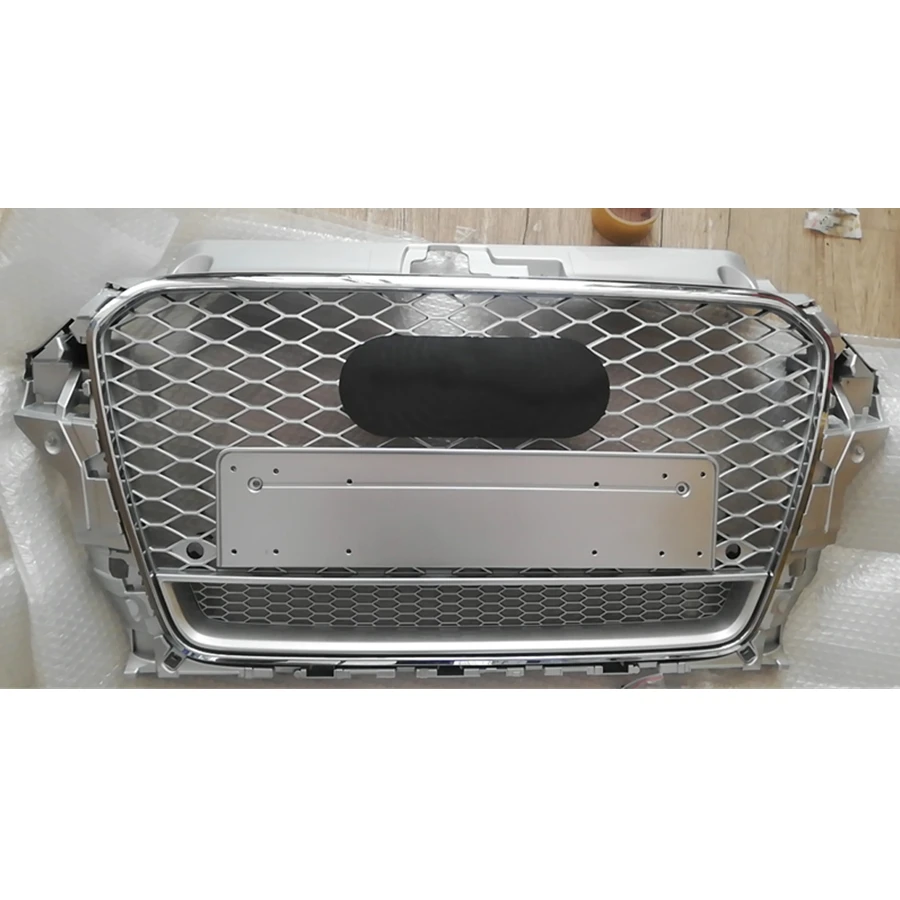 

Honeycomb Grill Mesh Silver for Audi A3/S3 8V 2014 2015 2016 RS3 Quattro Style Hex Mesh Front Bumper Hood Grille