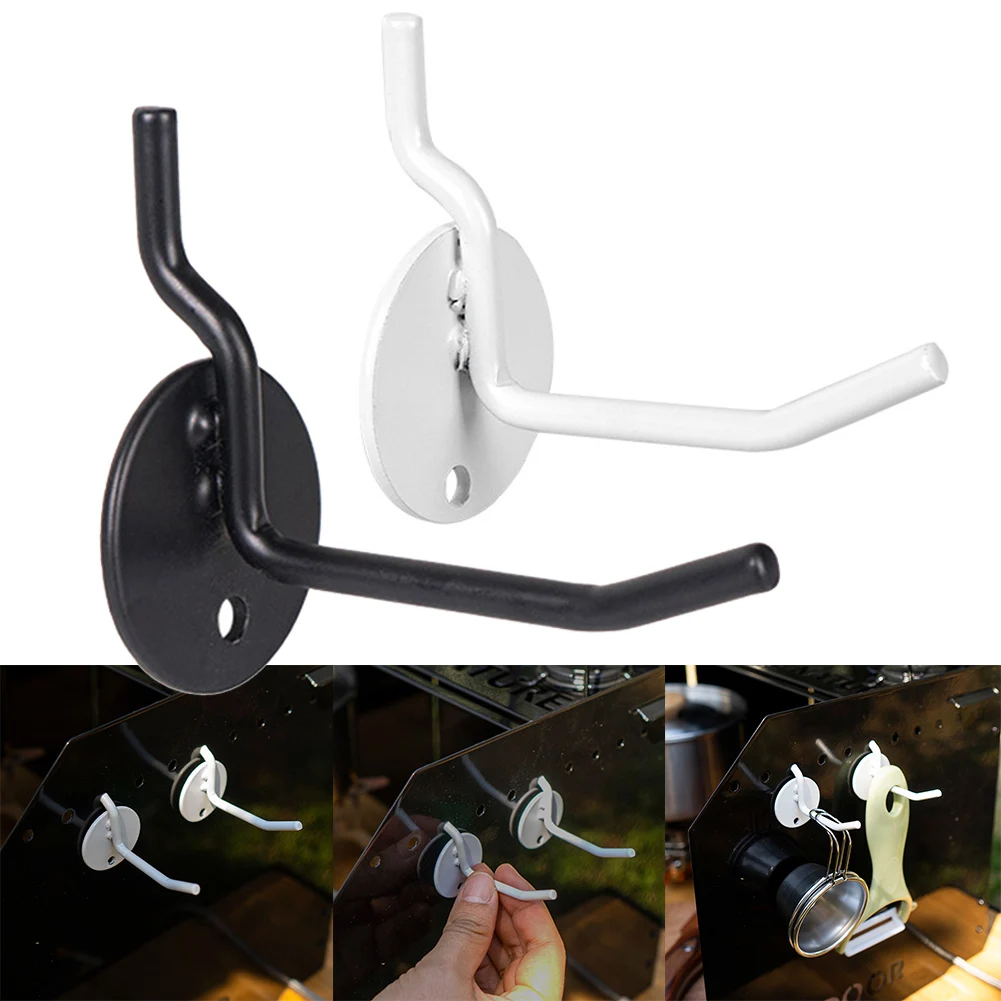 

2pcs Pegboard Hooks For Outdoor Camping Gas Stove Folding Wind Deflector Hook Tool Storage Organizing Garage Camping Accessories