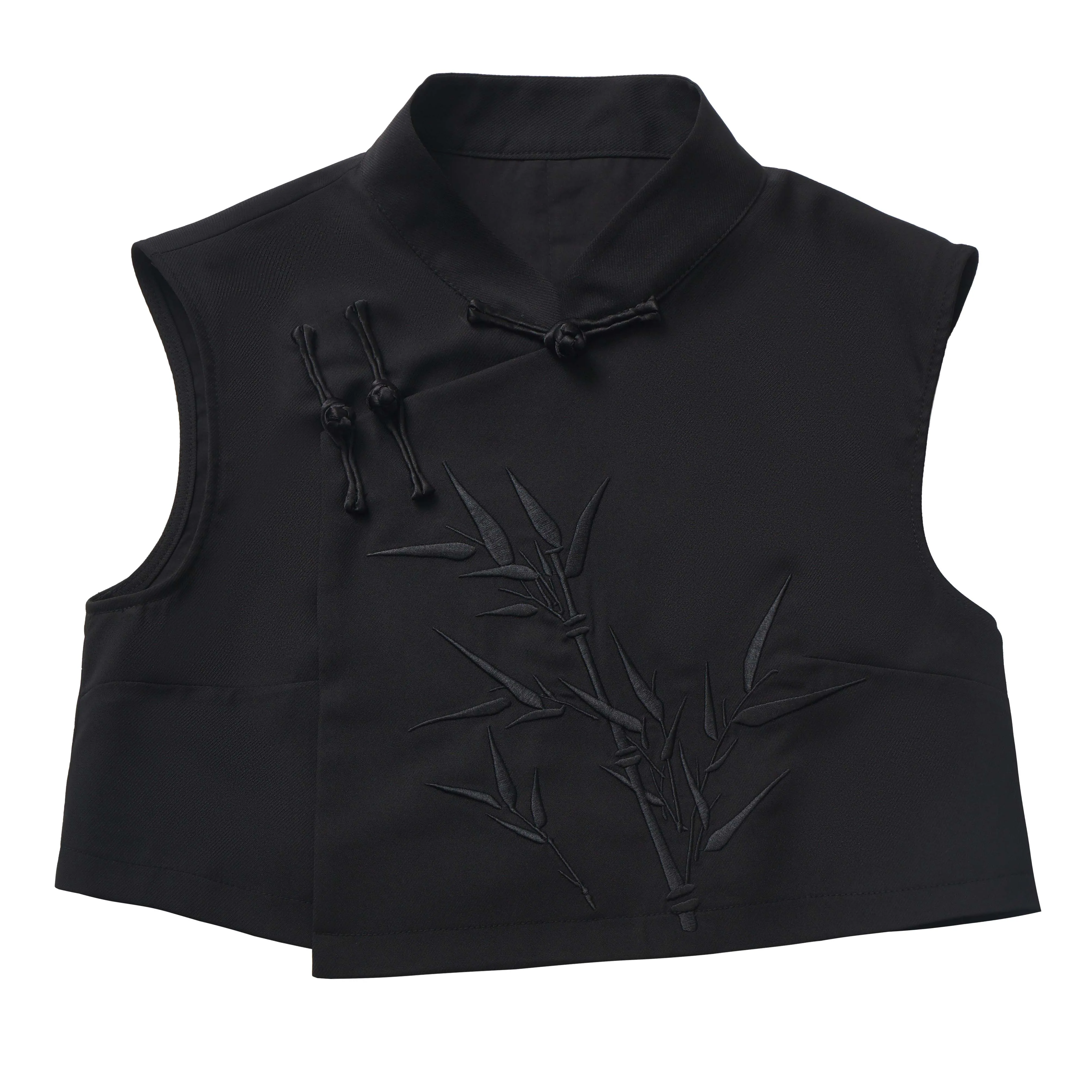 Новый Приталенный жилет с бамбуковым принтом в китайском стиле белая рубашка