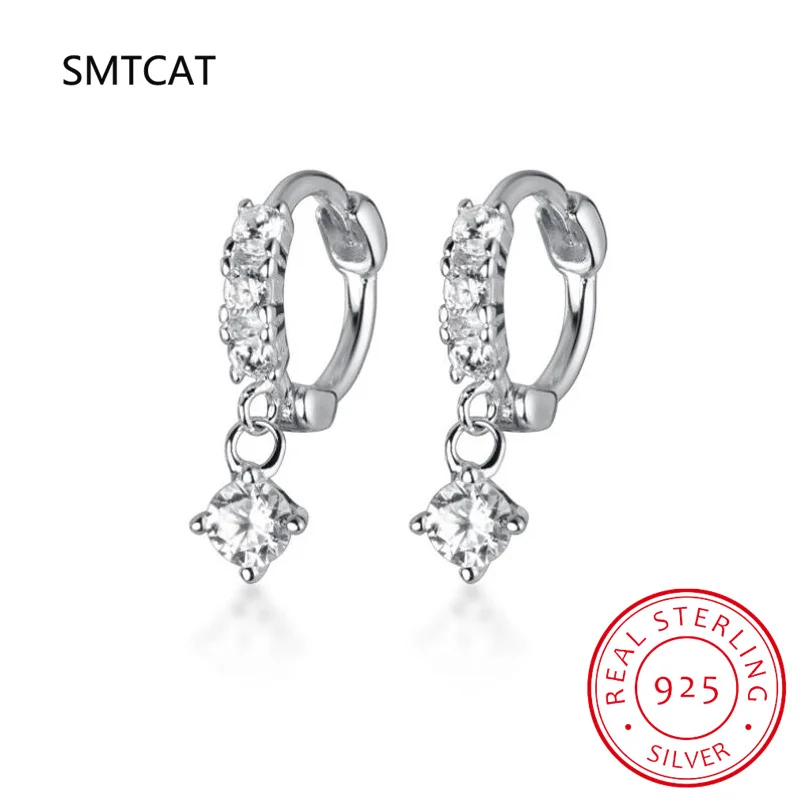 

Серьги-кольца SMTCAT с подвеской из серебра 925 пробы