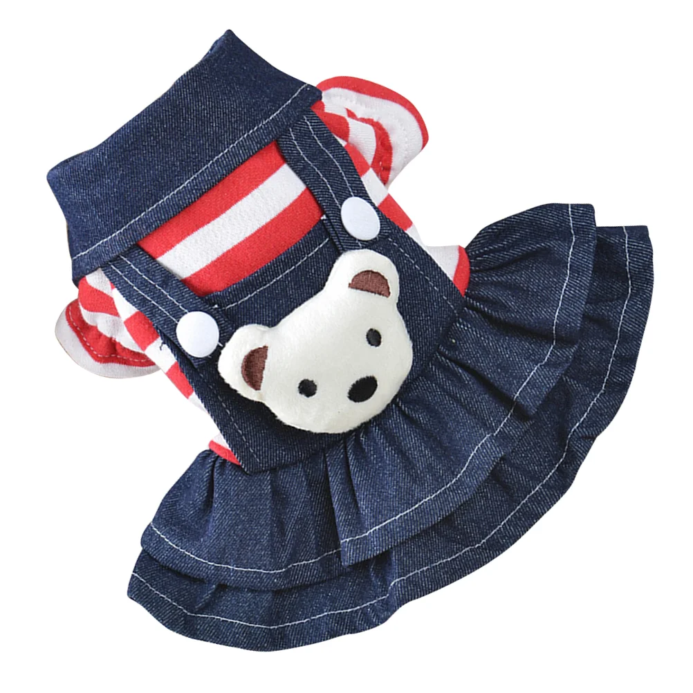 

Dog Dress Puppy Clothes Denim Pet Girl Skirt Cat Costume Jumpsuit Shirtdresses Jeans Spring Outfit Strap Chihuahua Flannel