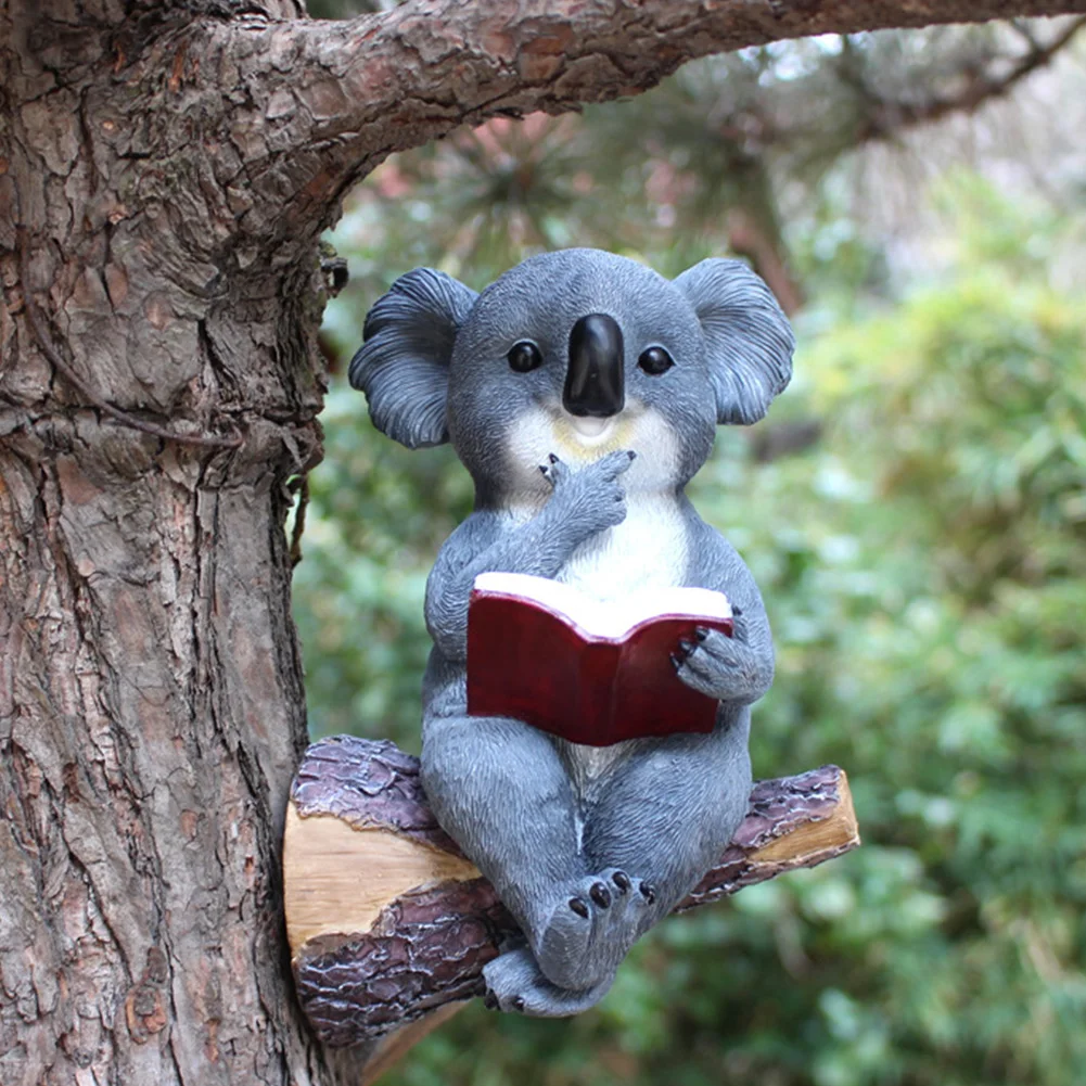 

Garden Statue Funny Animal Outdoor Decor Resin Craft Art Ornament Solar Lamp Landscape Lawn Home Led Cartoon Koala Gift