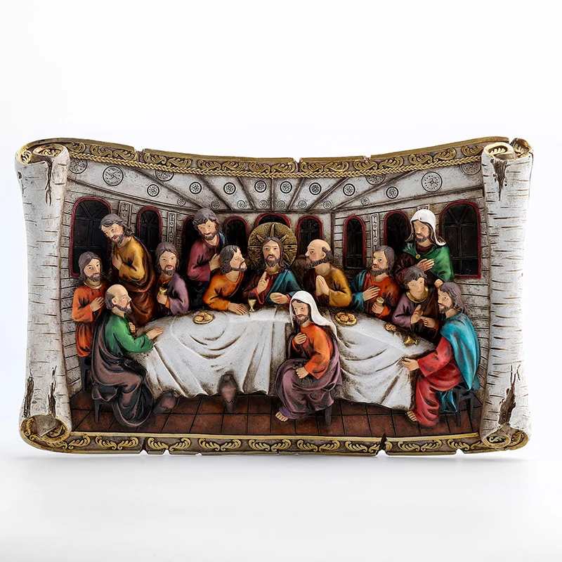 

New Hot Catholic The Last Supper 3D Pendant Wall Sculpture Religious Interior Decoration Modern Wall Artwork Framed for Home