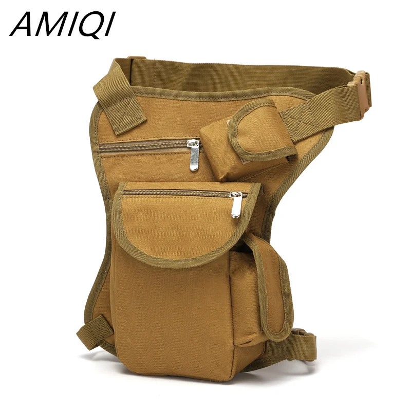 

AMIQI Canvas Drop Leg Bag Waist Bag Men Fanny Pack Belt Hip Bum Military Travel Multi-purpose Motorcycle Messenger Shoulder Bags