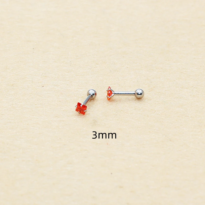 Квадратный хрящ оранжевый из нержавеющей стали 316 женские серьги-гвоздики 2024