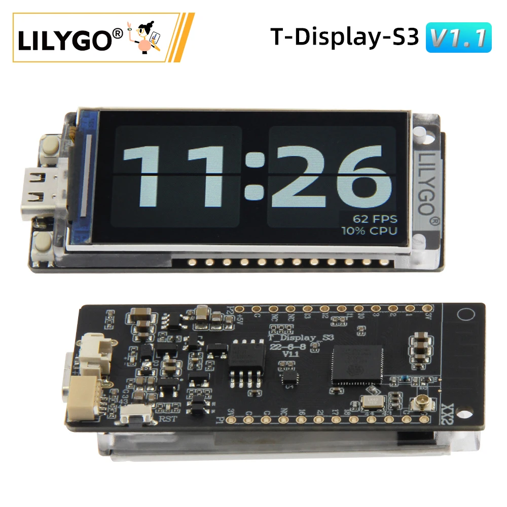 LILYGO® T-Display-S3 ESP32-S3 1 9 дюймов ST7789 плата разработки с ЖК-дисплеем Wi-Fi Bluetooth 170