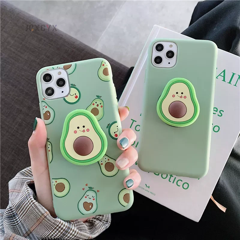 

Factory Direct Selling Luxury cute cartoon fruit avocado Soft silicone phone case for iphone 13 X XR XS 11 Pro Max 12 MiNi 6S 7