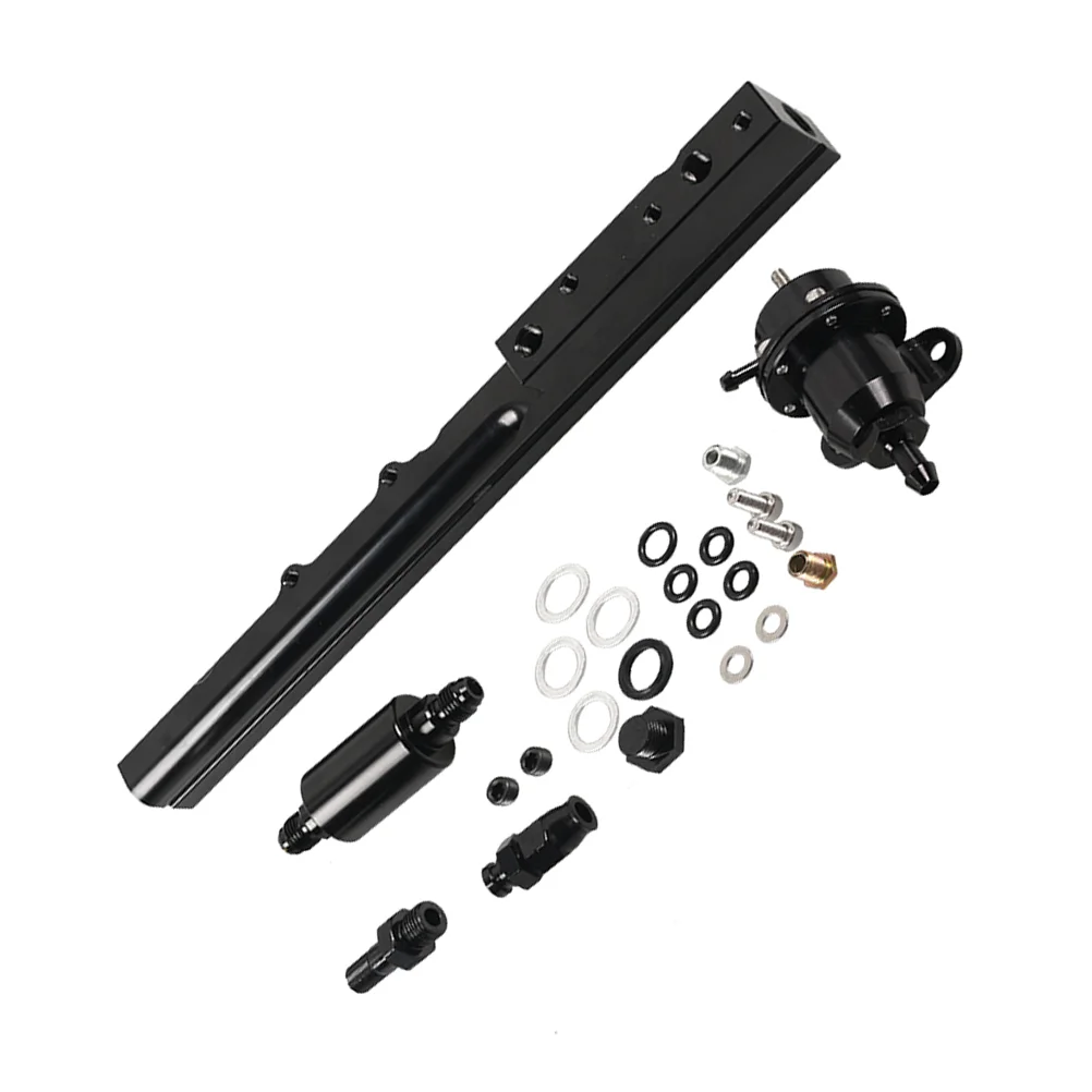 

1 Set Car Fuel Pressure Regulator and Gauge Fuel Rail Kit Useful Car Supplies