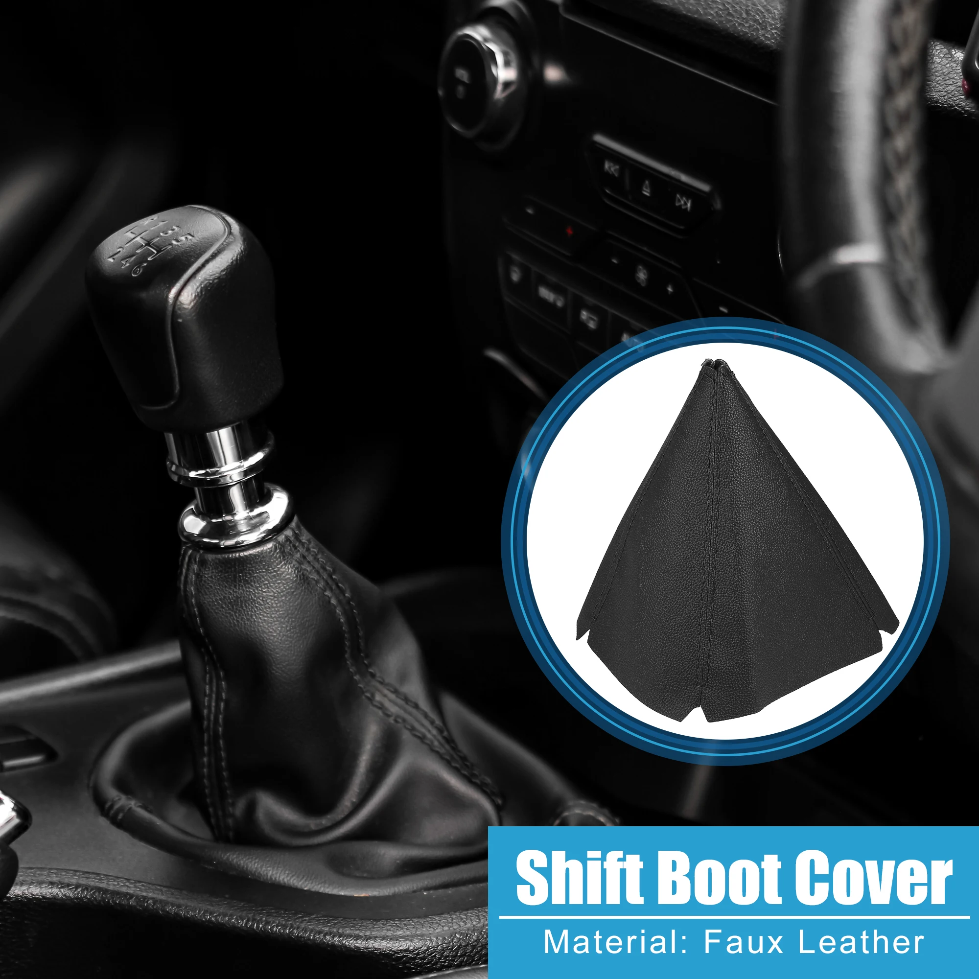 

Uxcell Universal PU Leather Car Gear Shift Collars Carbon Fiber Auto Car Manual Stick Shifter Knob Gear Shift Boot Cover Gaiter