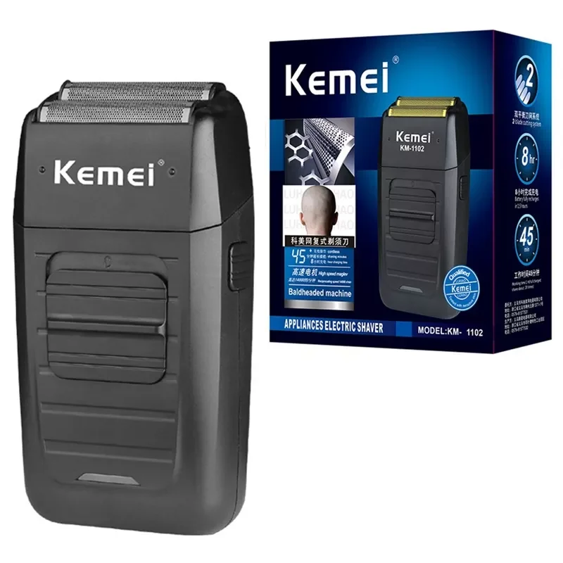 

Original kemei rechargeable electric shaver hair beard cleaning facial electric razor for men bald head shaving machine
