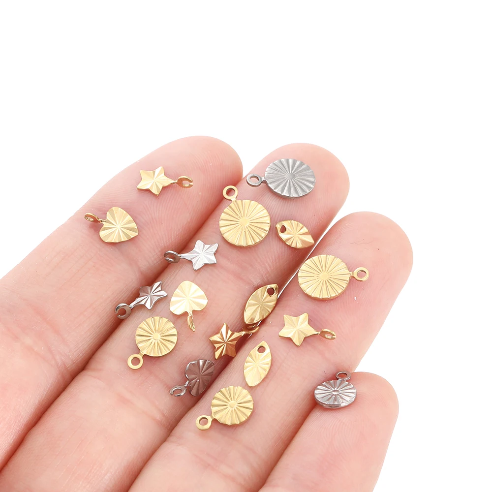 5 шт./лот подвески из нержавеющей стали для изготовления ювелирных изделий листья