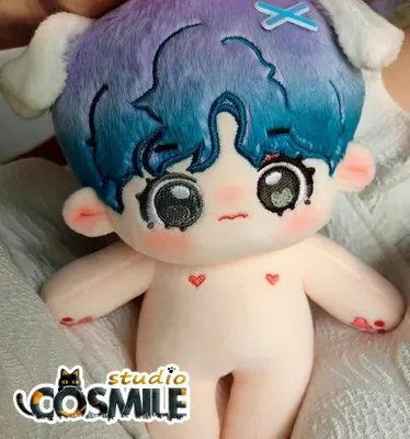 

Kpop Idol Kim Star Taehyung Gradient Blue Cat Neko Stuffed Plushie 20cm Plush Toy Doll Body Sa