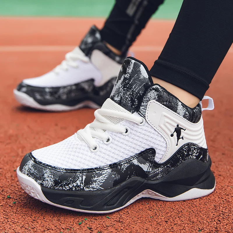 

Баскетбольные кроссовки для мальчиков, брендовые дышащие, на толстой подошве, Нескользящие, спортивная обувь для детей