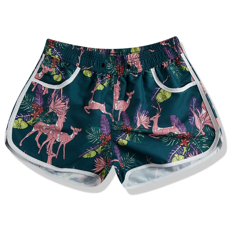 

Couple Lover Beach Sika Deer Elk Printed Shorts Man Woman Loose Swimming Suit Fast Dry Pants Summer Casual Short Vacation Cloth