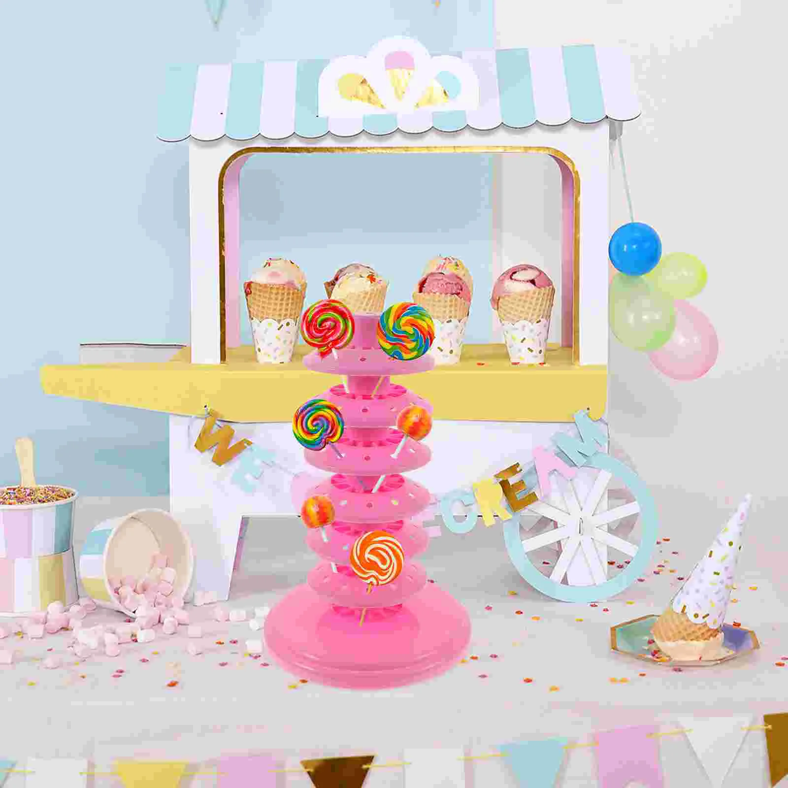 

Cake Pop Holder Plastic Lollipop Display Rack Tiered Cake Sticks Stand Cakepops Shelf Cupcake Dessert Holder