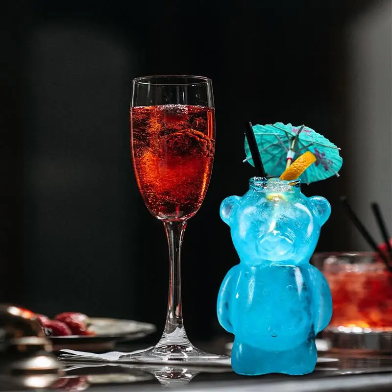 

1Pc Lovely Bear Cocktail Glass Creative Molecular Bar Glass Juice Glass