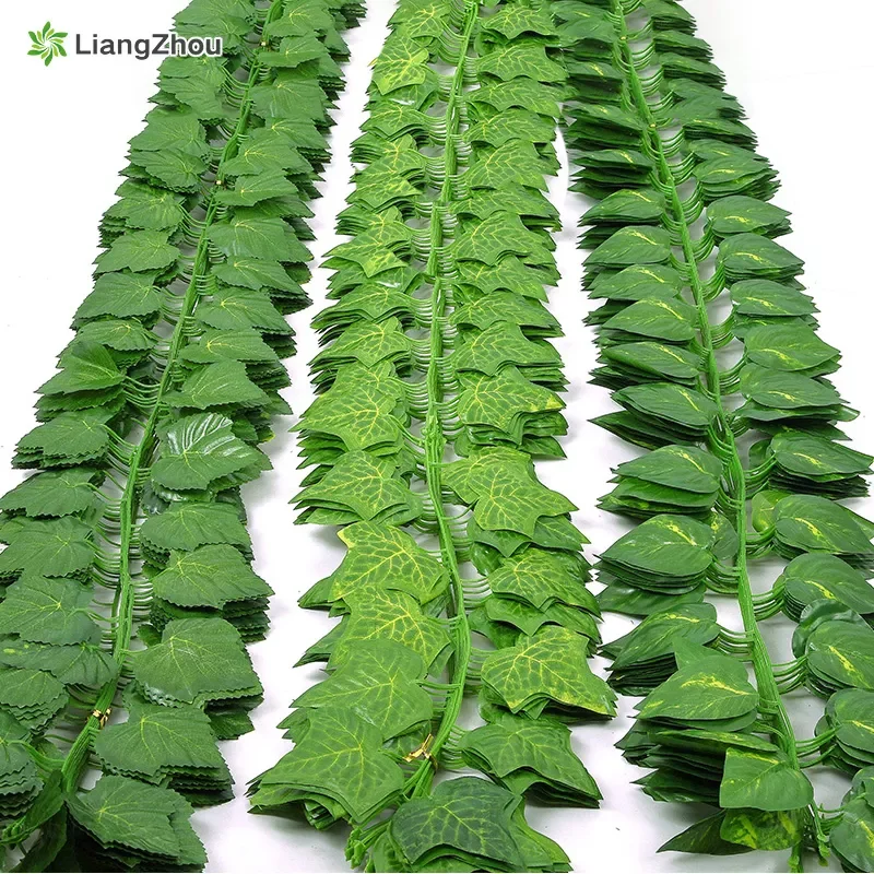 

230cm green silk artificial Hanging ivy leaf plants vines leaves 1Pcs diy For Home Bathroom Decoration Garden Party Decor