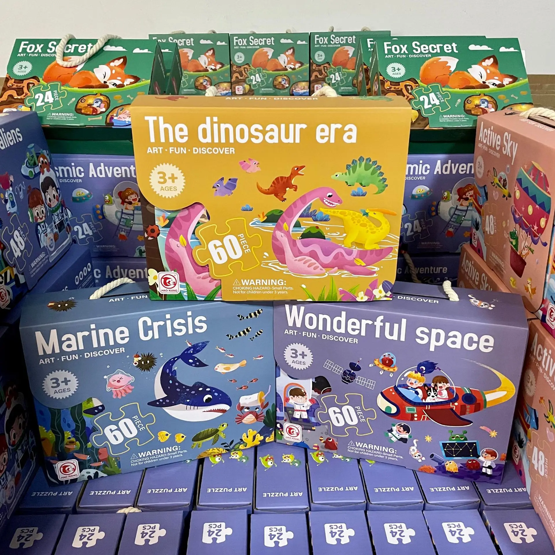 

Hot Sale Kids 24/48/60pcs Animal Dinosaur Puzzle Montessori Jigsaw Puzzles Toy Board Game Educational Toys for Kids Toddler Gift