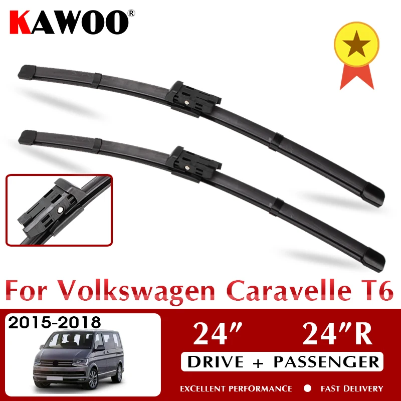

KAWOO Wiper Car Wiper Blades For Volkswagen CaravelleT6 2015-2018 Windshield Windscreen Front Window Accessories 24"+24"R LHDRHD