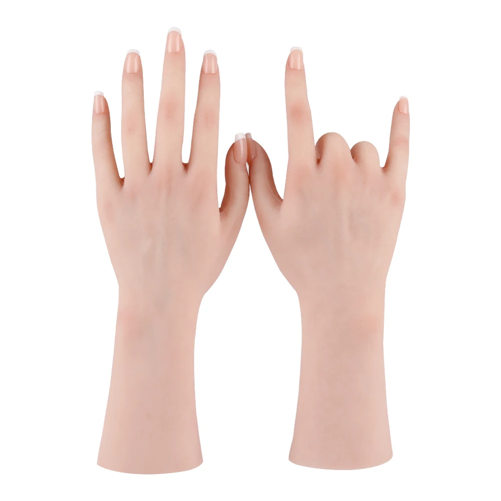 Realistic Silicone Female Hand Model Artificial Woman Hand Mode Mannequin Display Nail Sticker and Jewelry Manicure Tools enlarge