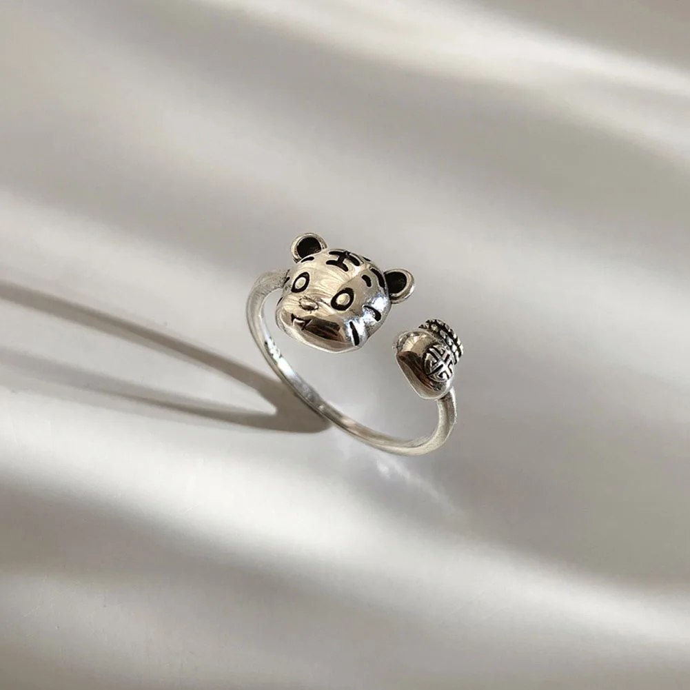 

Женское Открытое кольцо с тигром на указательный палец, серебро 2022 пробы, 2022