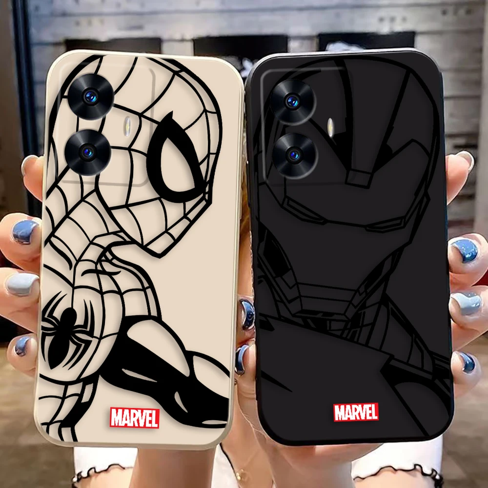Чехол для телефона Marvel Spider-man Iran Man Realme C65 C63 C53 C35 C55 C33 C30 C21Y C20 C12 C11 GT 2 XT NARAO 20 30 50 Case Funda