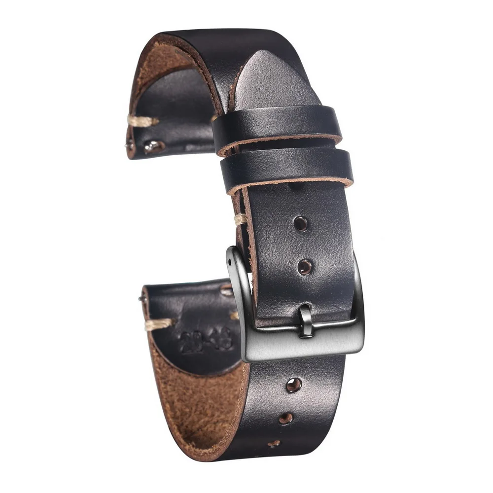 

100% Genuine Leather Watch Bands For Men Horween Chromexcel Soft Wrap Handmade Wrist Straps 18 19 20 21 22mm