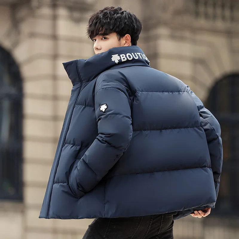 Men’s 90% White Duck Down Loose Jacket Winter Warm Thickened Coat Three Color Black,White,Blue
