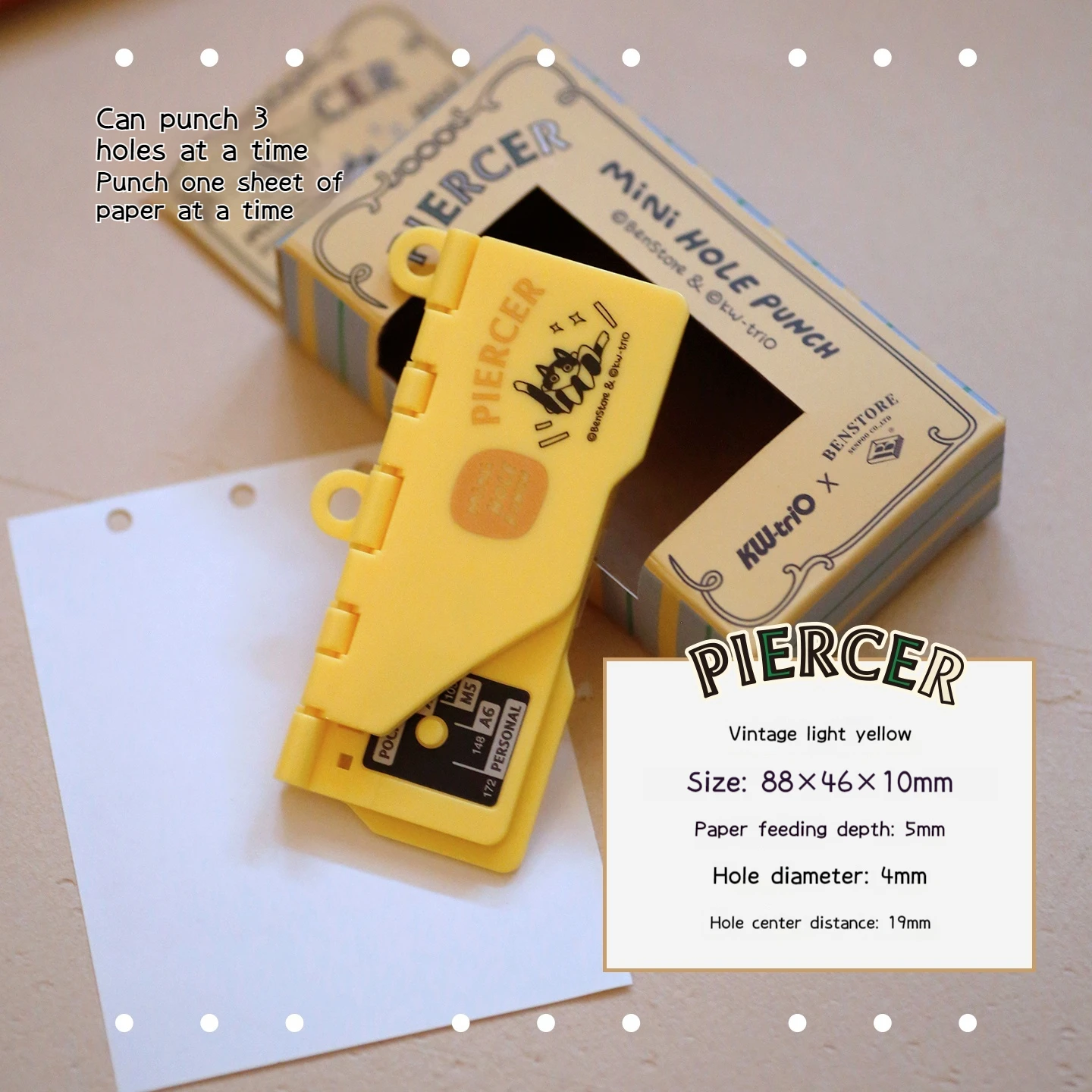 

Дырокол для карт 3 отверстия M5/A7