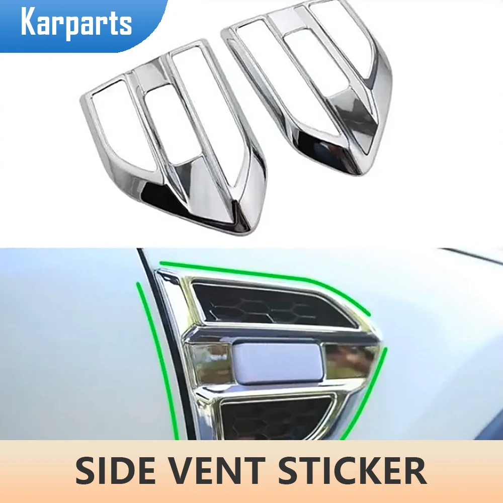

ABS Chrome Car Side Fender Guards Turning Light Vent Cover Trim for Ford Everest 2015 2016 2017 2018 2019 2020 Accessories