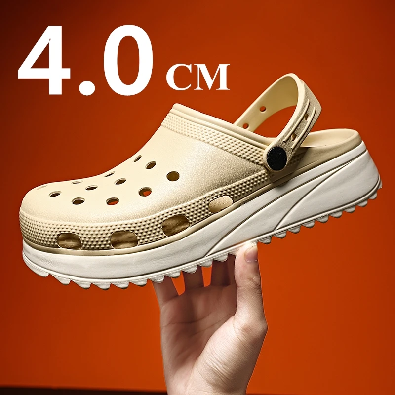 

Summer Men Increase Sandals New Fashion Comfort Thick Bottom Height-increasing Slippers Design Beach Outside Soft Bottom Sandals