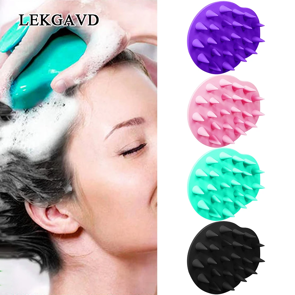 

Scalp Shampoo Brush Soft Flexible Silicone Bristles for Hair Care Head Relaxation Ergonomic Scalp Scrub for Dandruff Hair Growth