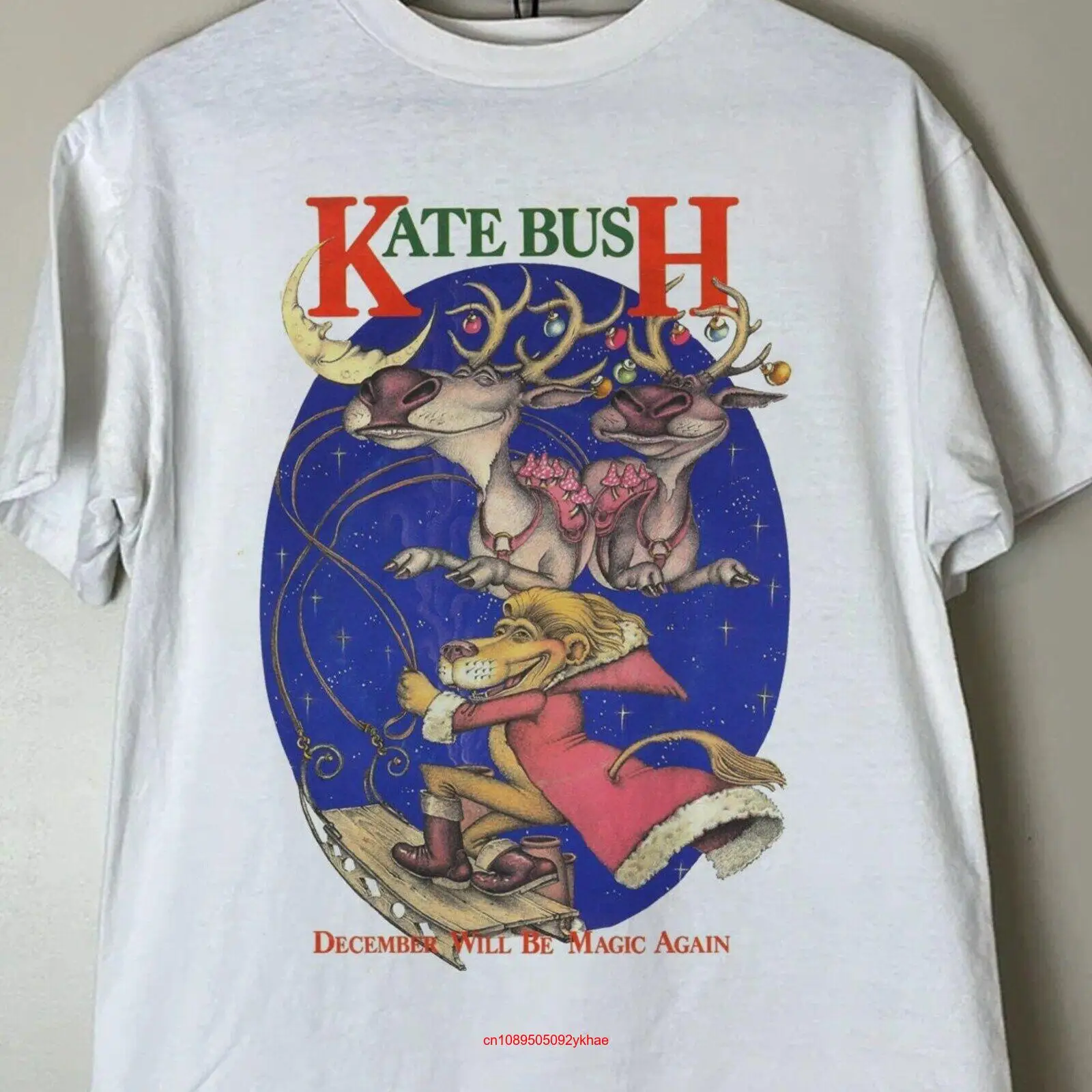 Футболка с надписью Kate Bush в декабре будет магическим снова стиле 80-х футболка