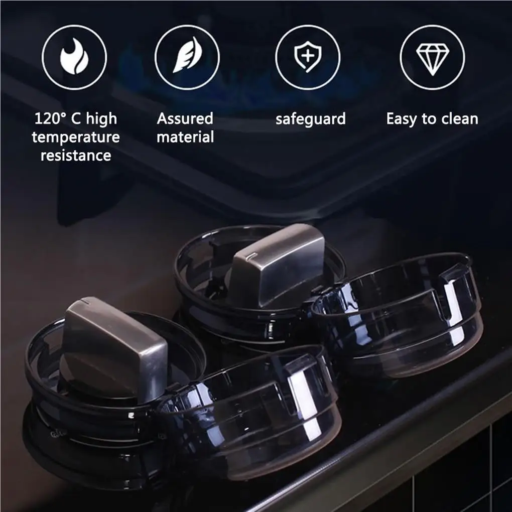 

Hot! 8PCS Gas Stove Knob Covers with Self Adhesive Tape Infant Plastic Baby Protectors Installation Lock Lid Home Protection