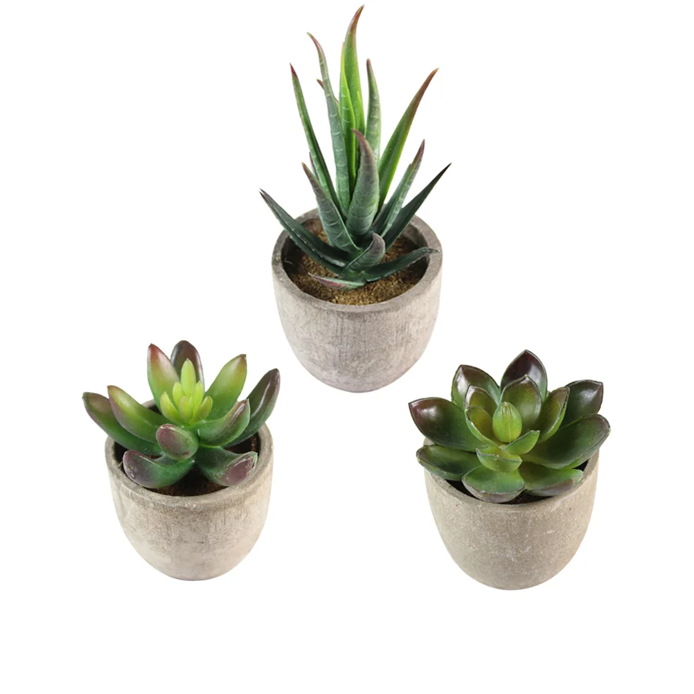 

3pcs Succulents Plants Artificial with Pot Succulents Plants Artificial Small Artificial Potted Plants